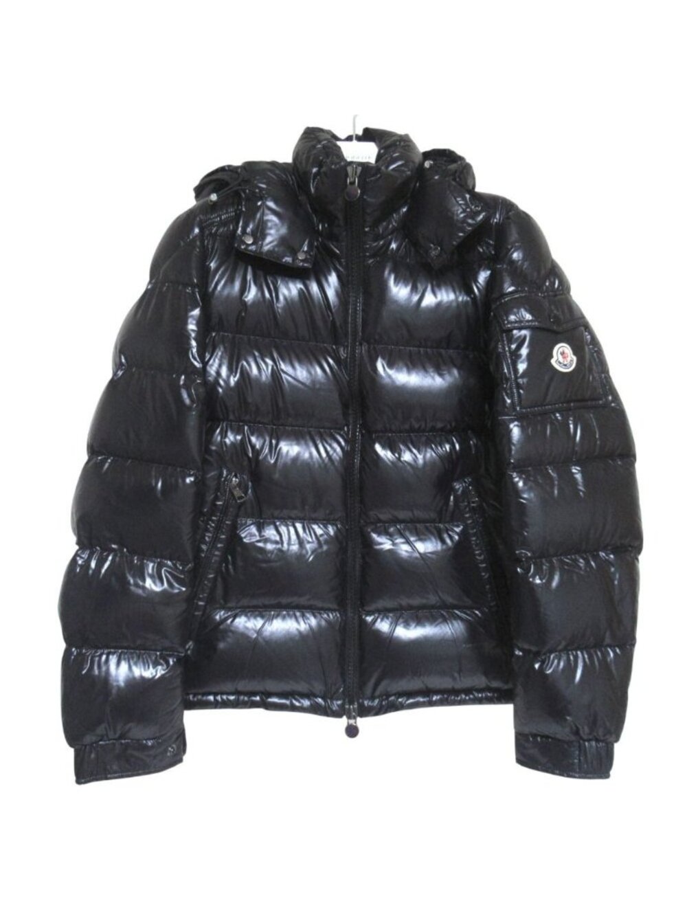 Moncler Maya Zip Up Hoodie Nylon Down Jacket 2 Black